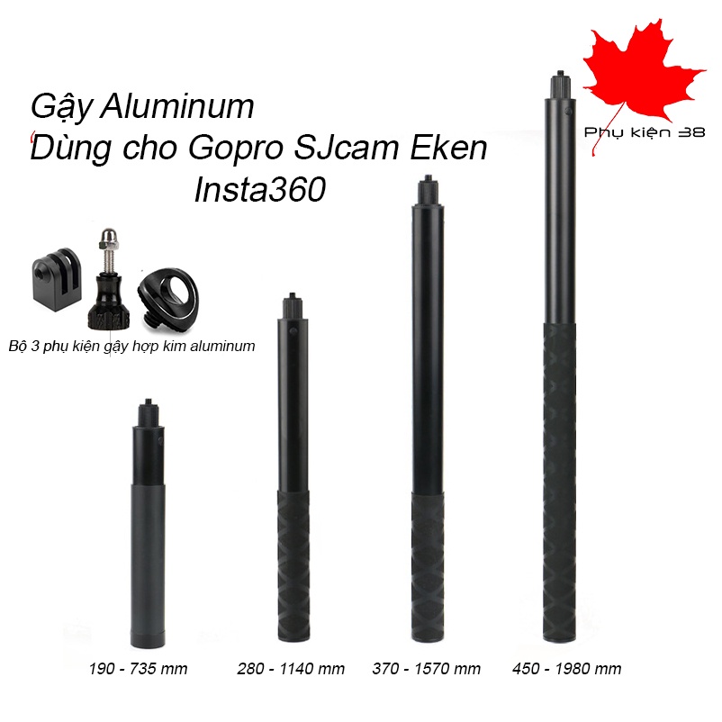 Gậy tripod 3 chân chụp hình selfie tự sướng hợp kim nhôm dùng cho điện thoại, action cam GoPro Sjcam Insta360