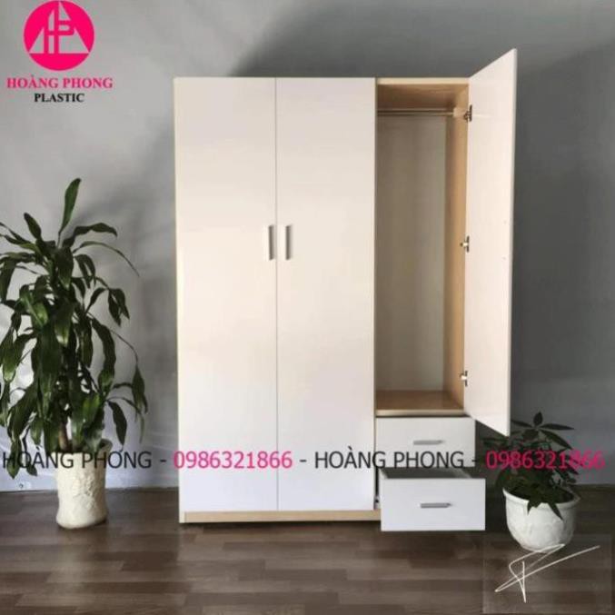 ( HÀNG CHUẨN ) Tủ quần áo chuẩn nhựa đài loan 3 cánh vân gỗ ngang 1m22 cao 1m85 miễn phí giao hàng | BigBuy360 - bigbuy360.vn
