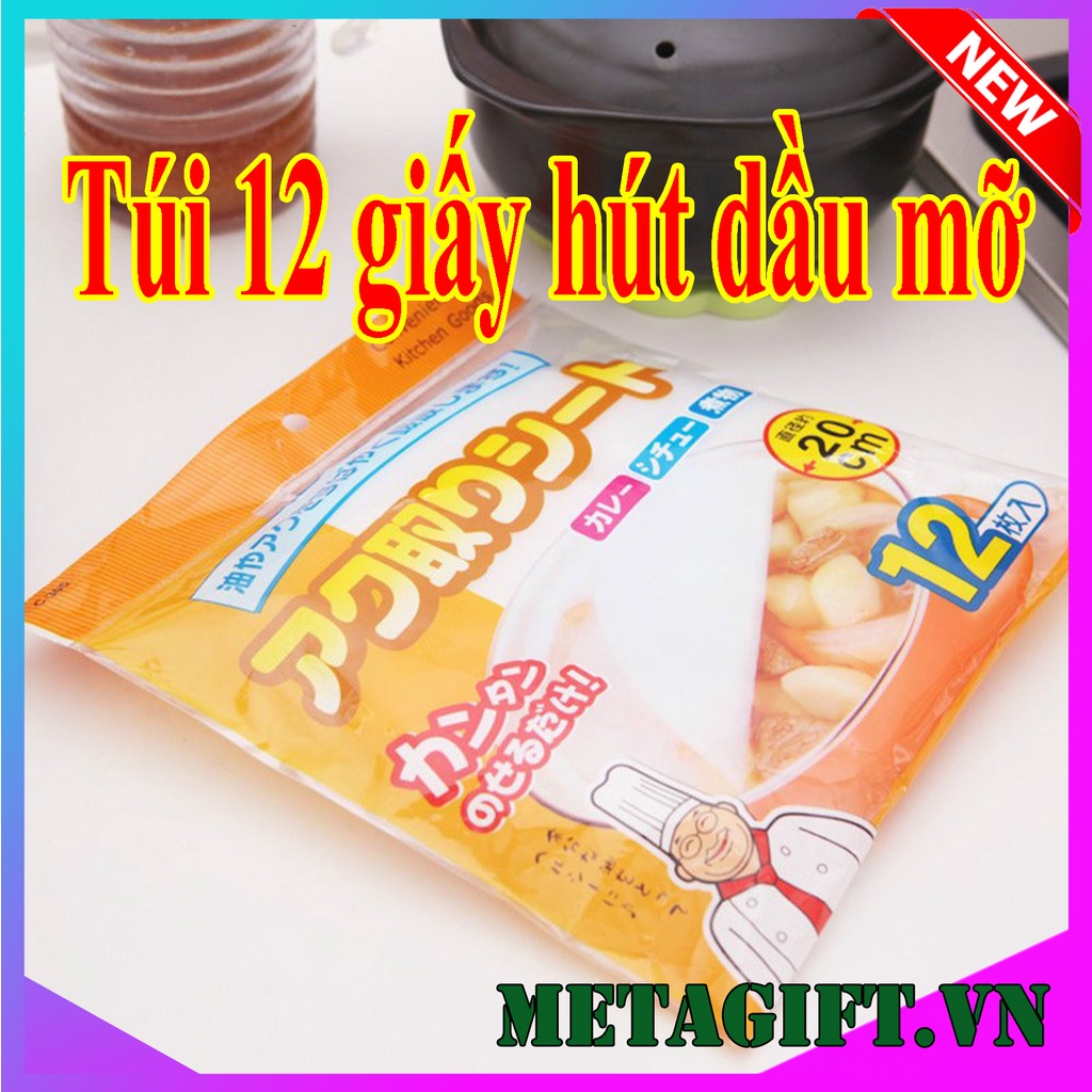 Giấy Thấm Hút Dầu Mỡ Thức Ăn - Gói 12 Tờ - Hàng Cao Cấp