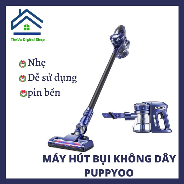 Máy Hút Bụi Cầm Tay Không Dây Pin Bền Puppyoo - Hàng Được Review Tốt Trên Các Trang Uy Tín - ThaVa Shop