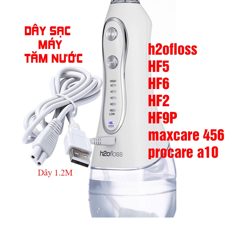 Dây sạc cho máy tăm nước h20floss Model HF6P, HF9, HF9P, HF2