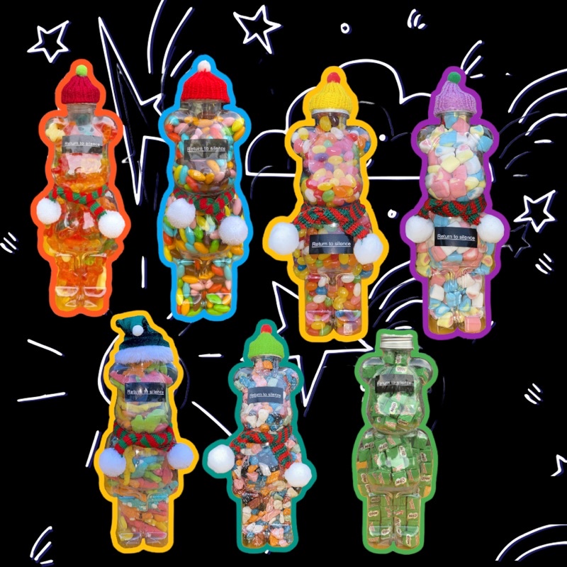 Chai kẹo gấu Bearbrick 700ml ( tặng kèm nón vs khăn choàng )