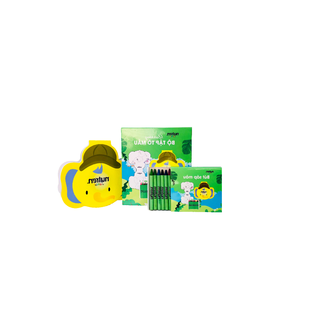 Bộ chì màu và tập tô màu Nutren Junior