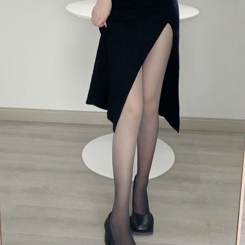 Quần Tất xiangbao Mỏng Màu Sắc Tương Phản Phong Cách Vintage Dành Cho Nữ