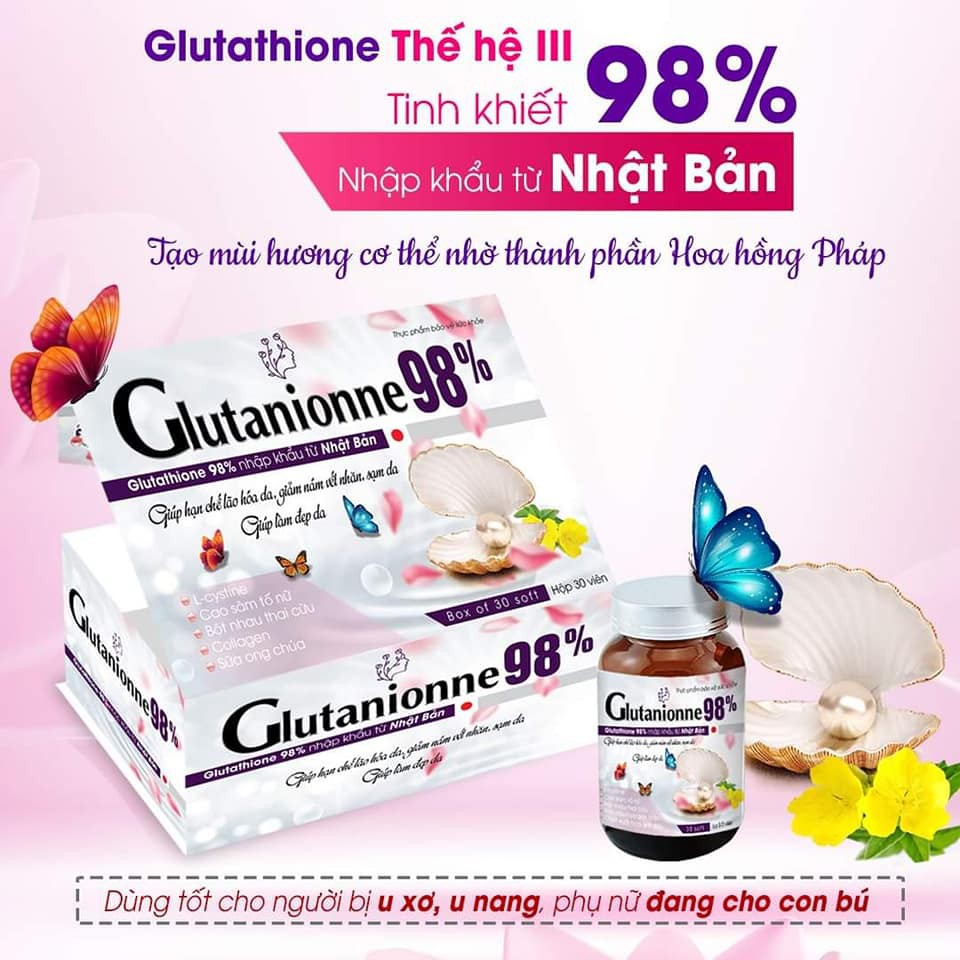 Glutanionne 98, thuốc bổ sung collagen giúp đẹp da, hạn chế lão hóa, tăng cường nội tiết tố nữ, lưu hương tự nhiên | BigBuy360 - bigbuy360.vn