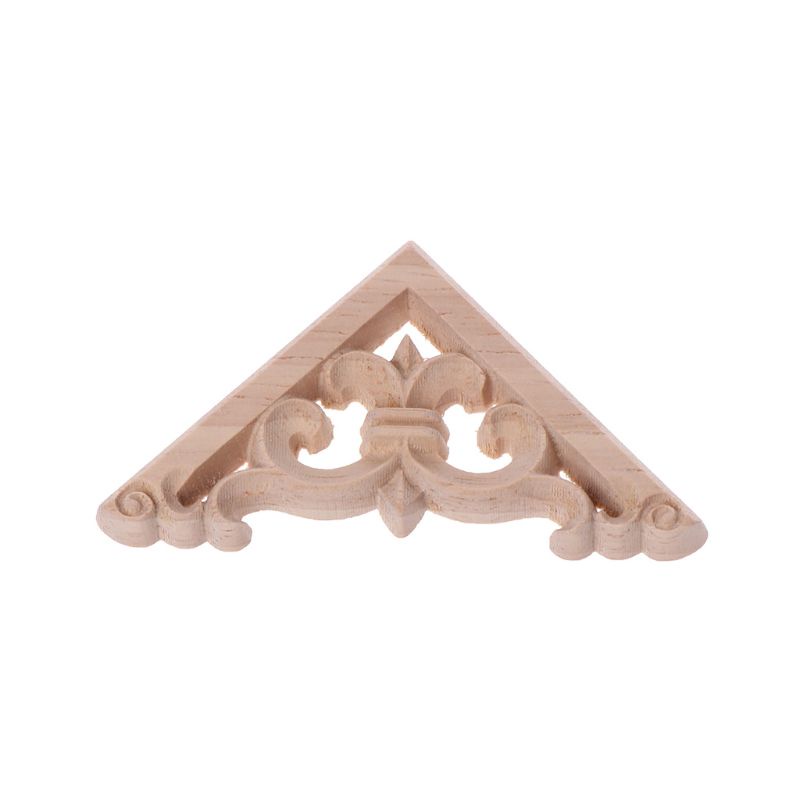 Set 4 phụ kiện gỗ 6x6cm chạm khắc trang trí tủ chạn