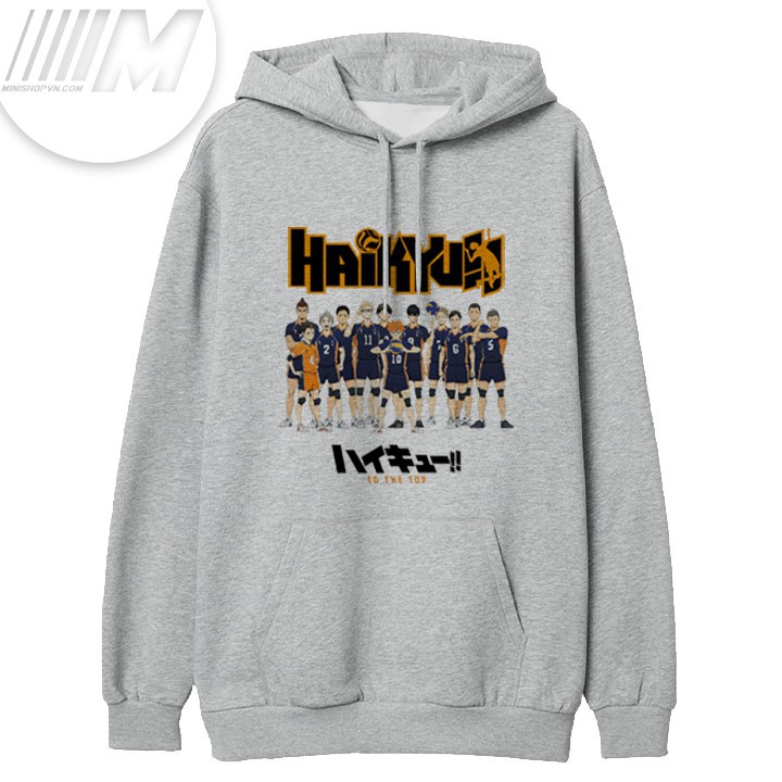 Áo nỉ hoodie nam nữ Haikyuu To the Top chất nỉ bông dày mềm mịn dáng rộng thoải mái