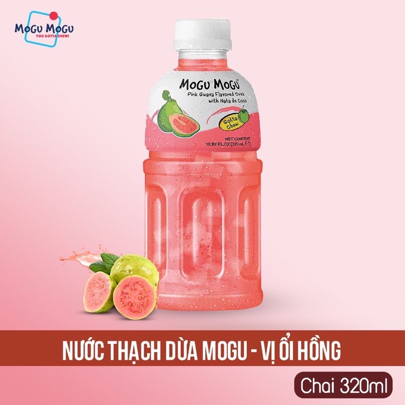 Nước uống Mogu Mogu vị trái cây với thạch dừa thơm ngon giúp bổ sung vitamin thiết yếu