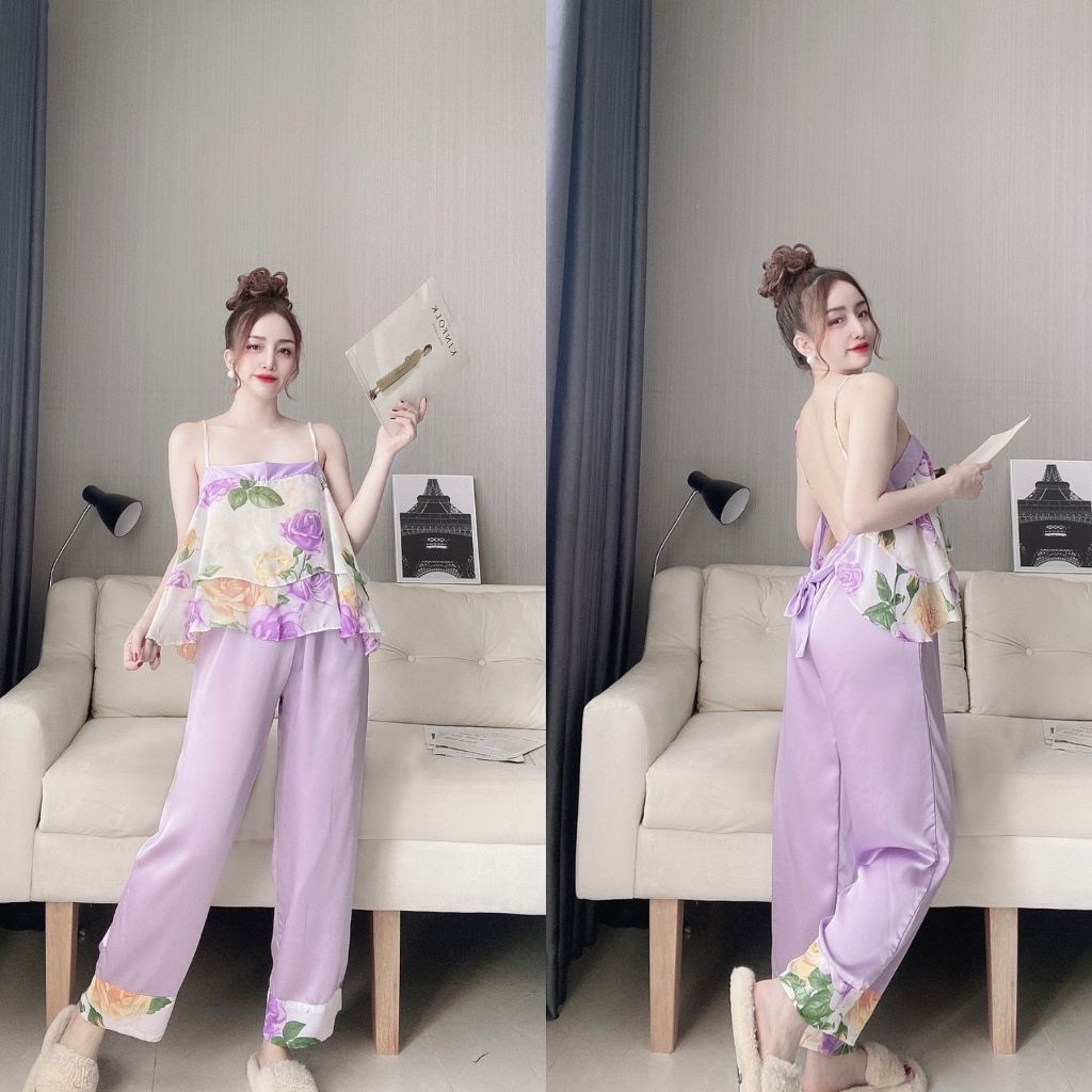 Đồ ngủ nữ❣️FREE SHIP❣️Đồ bộ mặc nhà cao cấp mềm mại xinh xắn &lt;63 kg