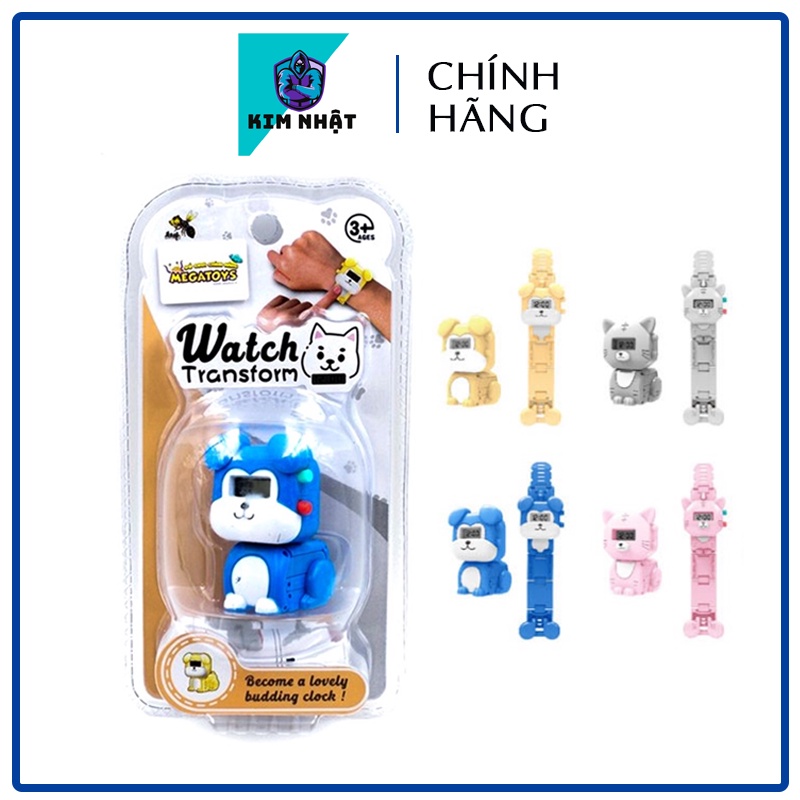 Đồng Hồ Đeo Tay - Biến Hình Chú Mèo Robot Đáng Yêu D622-H105