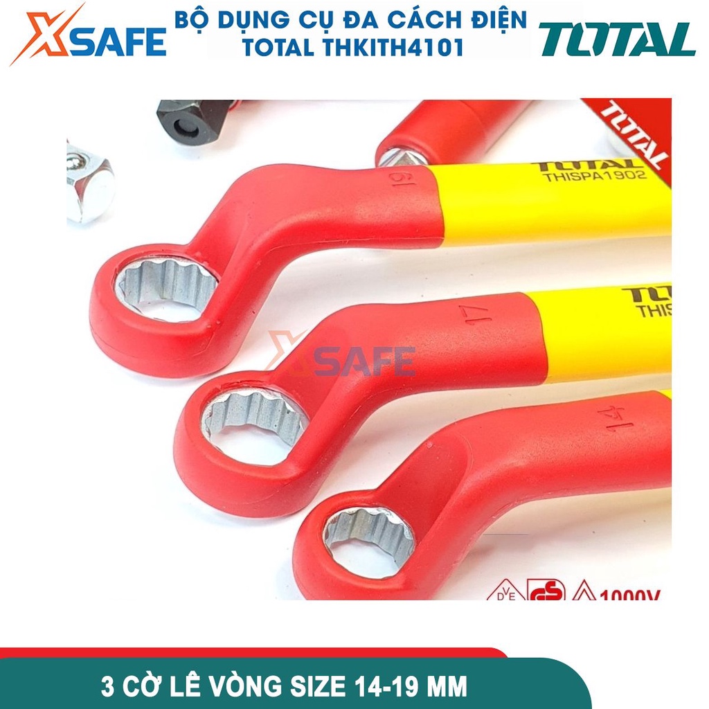 Bộ 41 dụng cụ cách điện TOTAL THKITH4101, Bộ 41 công cụ cách điện có chứng nhận 1000V, VDE / GS - [CHÍNH HÃNG][XSAFE]