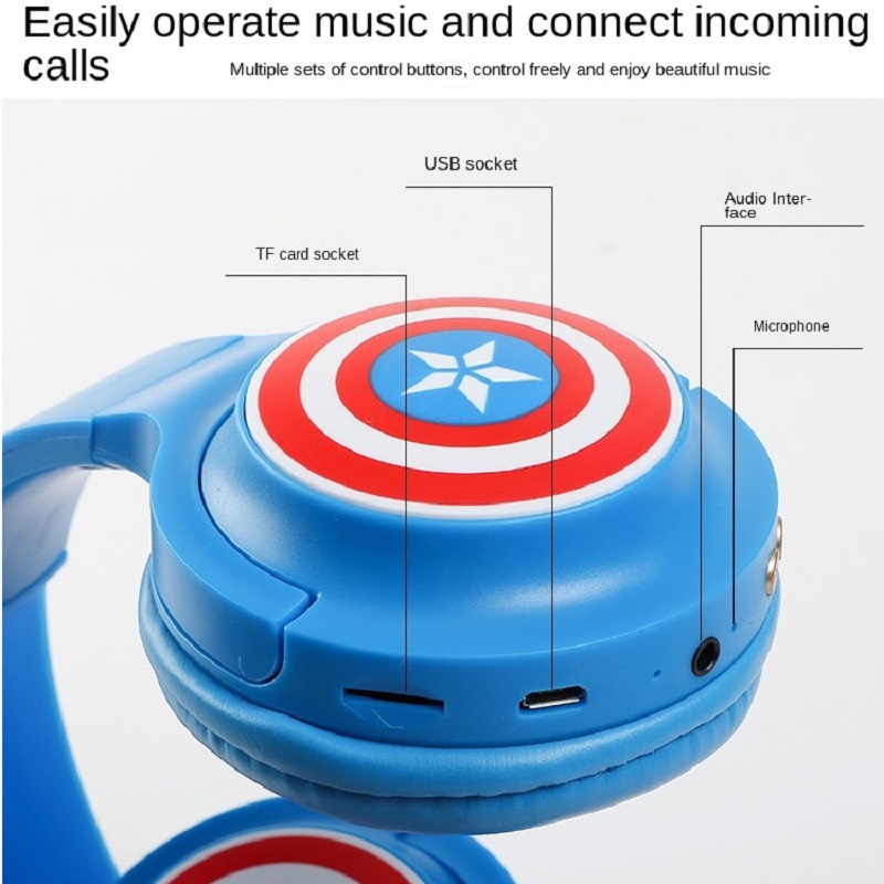 DISNEY SANRIO Tai Nghe Bluetooth Không Dây Hình Các Nhân Vật Trong Avengers