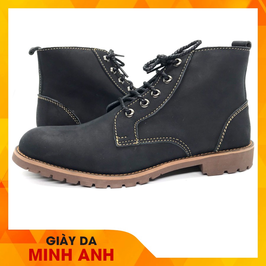 Giày Nam Da Lộn Cao Cổ - Màu Đen