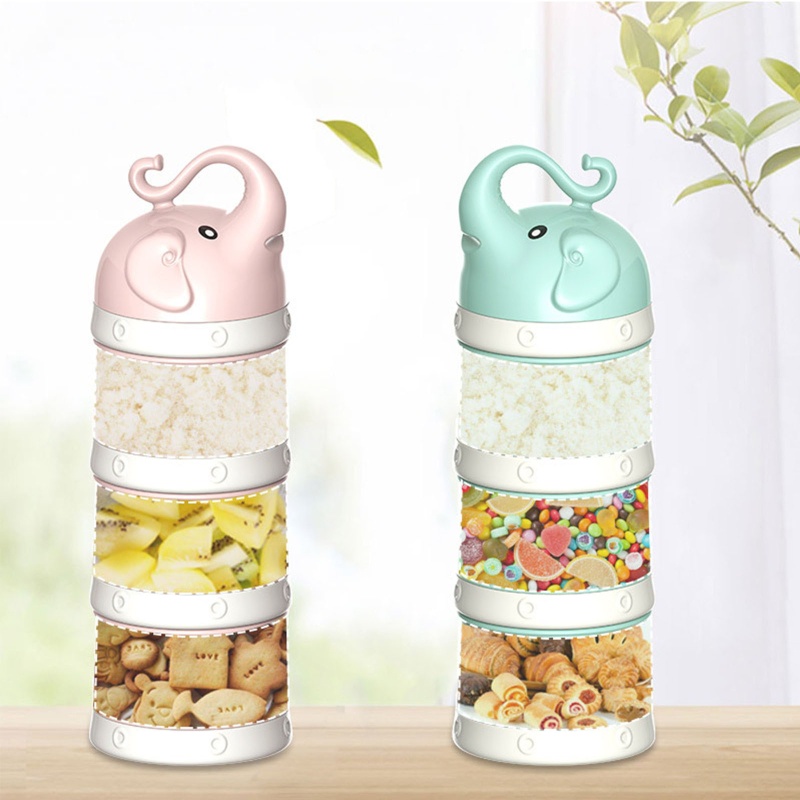 Hộp Đựng Sữa Bột Em Bé Không Đổ Xếp Chồng 3 Tầng Tiện Dụng