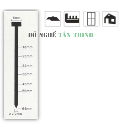 Đinh bắn bê tông ST18-ST25 -ST32 -ST38-ST45-ST50-ST64 chất lượng cao - Đồ nghề Tân Thịnh