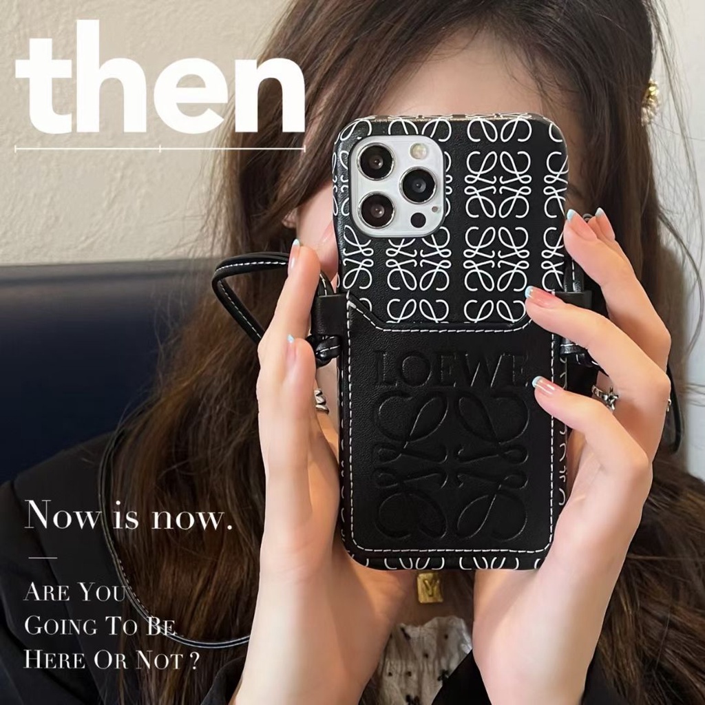 Ốp điện thoại da mềm có ngăn đựng thẻ và dây đeo cho iPhone13proMax 11 11pro 12ProMax 12 12pro X XR XsMax 7Plus 8plus