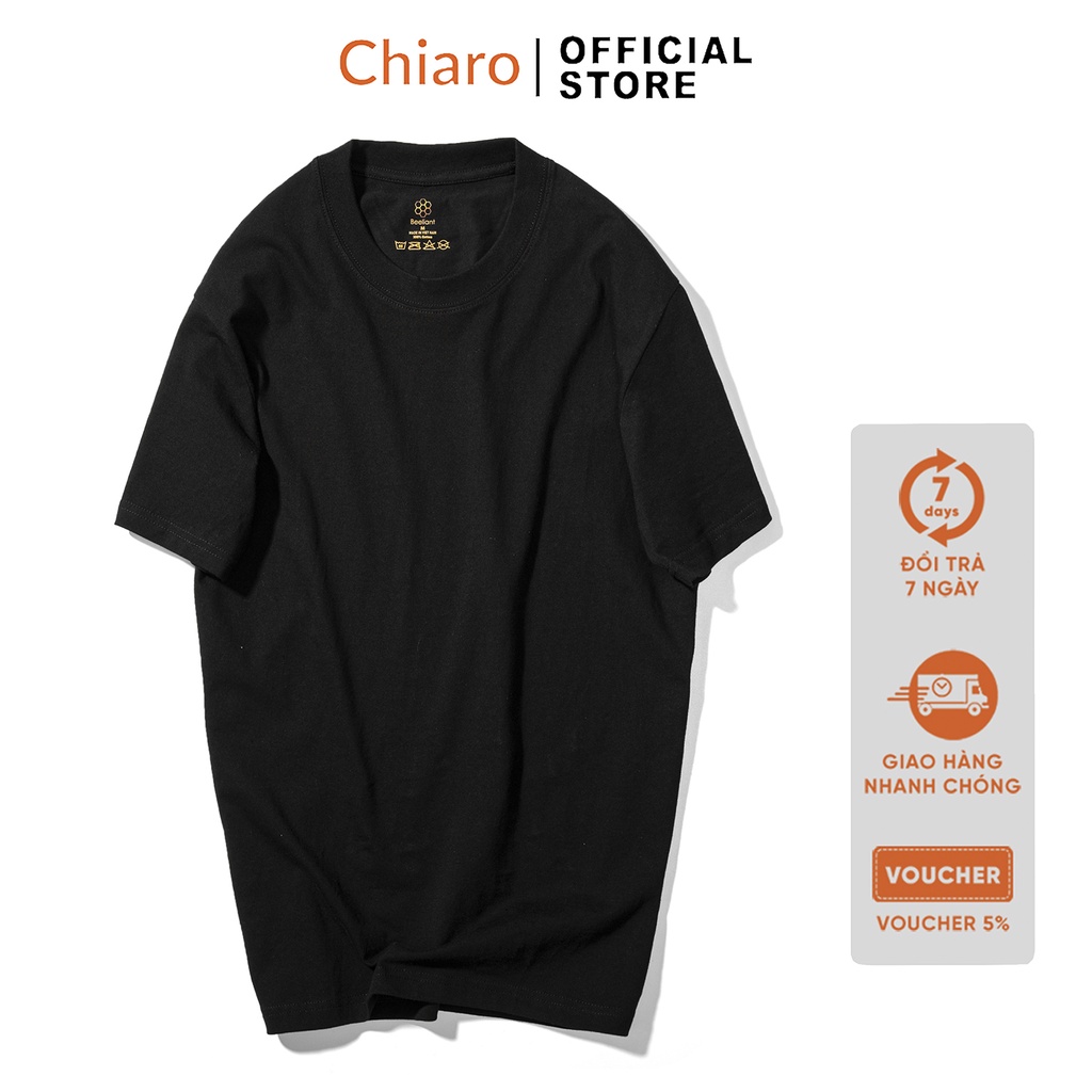 Áo thun unisex cổ tròn áo phông cotton Chiaro 5 màu trẻ trung, co giãn 4 chiều cao cấp | BigBuy360 - bigbuy360.vn
