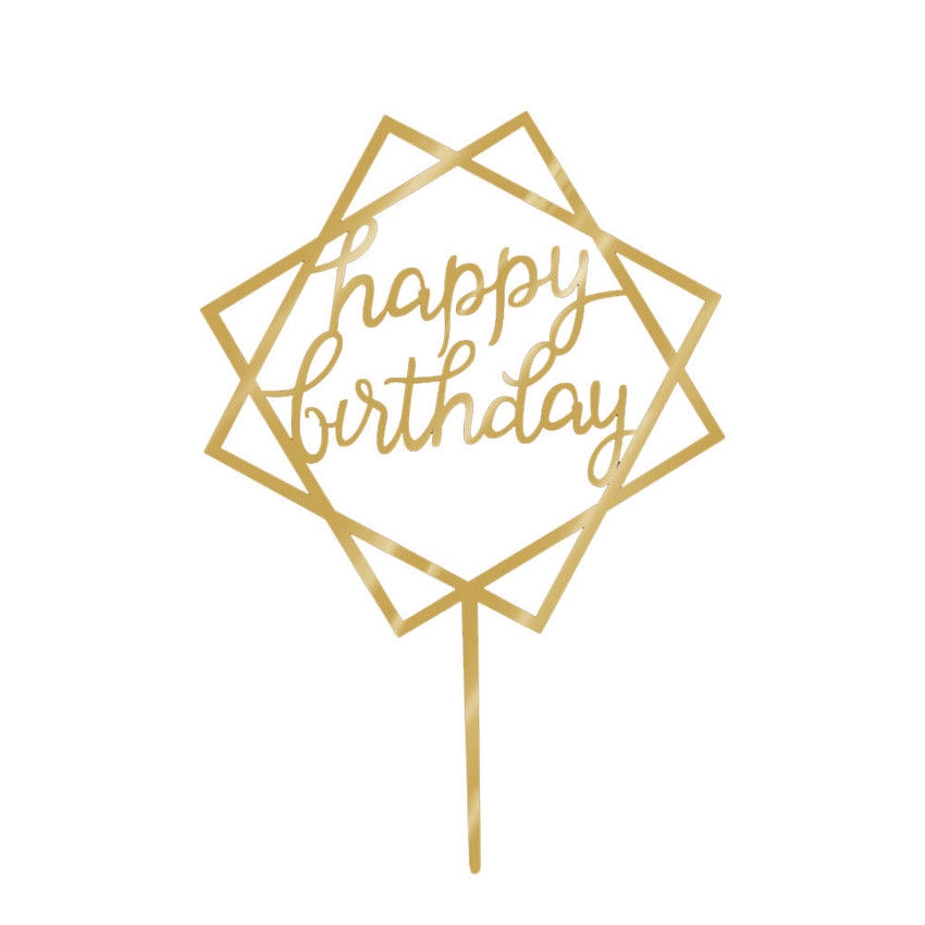 Topper gắn trang trí bánh kem chữ Happy Birthday 9 kiểu dáng xinh xắn