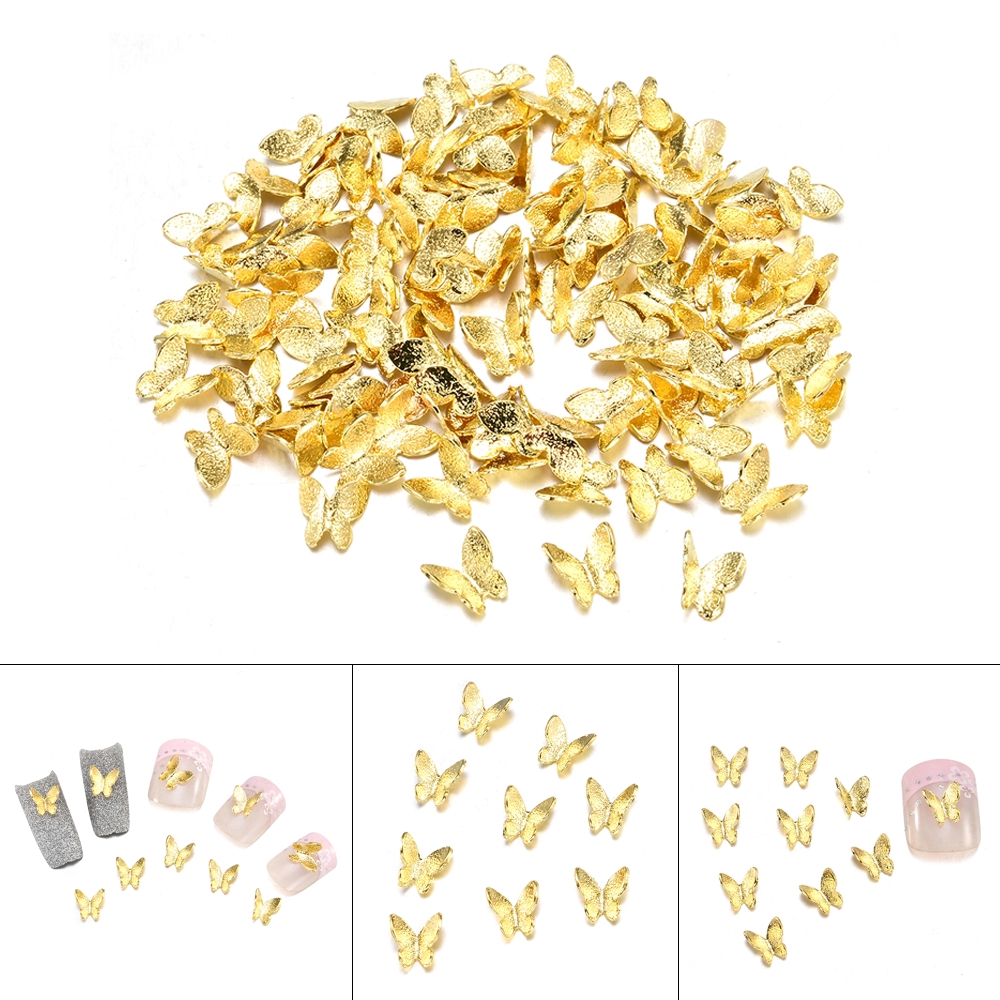 [Hàng mới về] Set 10 phụ kiện bươm bướm đính móng tay trang trí nghệ thuật xinh xắn