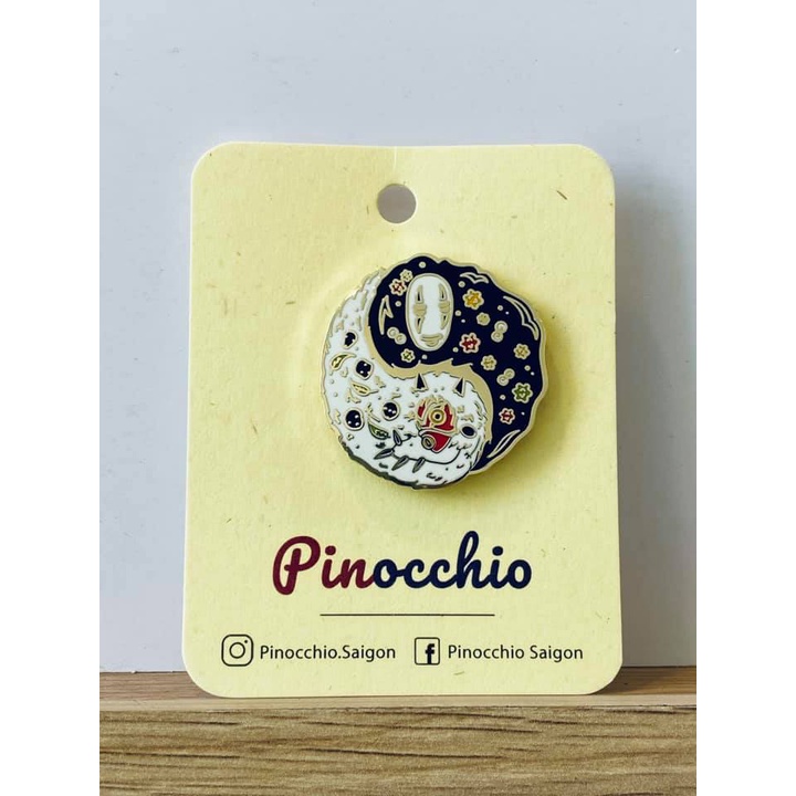 Pin cài Spirit Away Yinyang - Huy hiệu kim loại Pinocchio Saigon