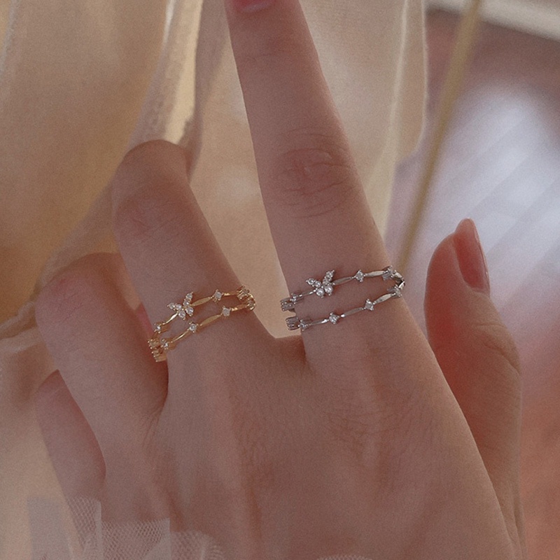 Nhẫn Mạ VàNg 18k HìNh BướM ĐíNh Đá Xinh XắN
