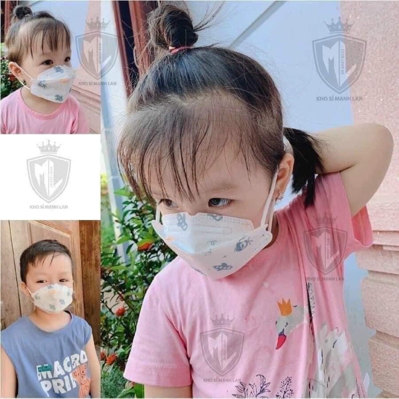 Khẩu trang Kf94 cho bé combo túi 10c, nhiều hình cute dễ thương , khẩu trang y tế 4 lớp túi