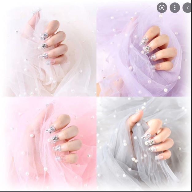 ⚡Rẻ vô địch⚡ Vải voan lưới ren đính hạt trai nhựa loại hạt đều dùng chụp sản phẩm, chụp nail, làm phông nền trang trí