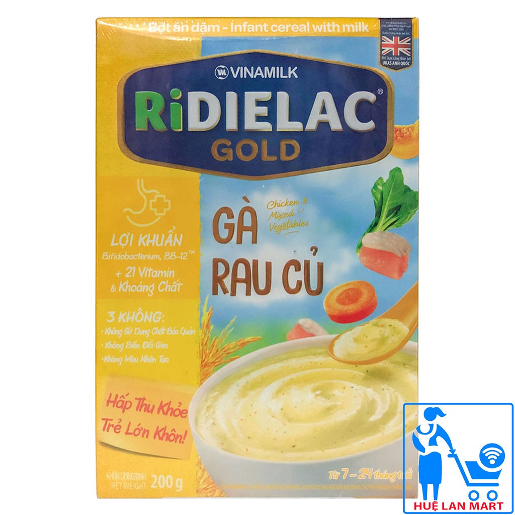 [CHÍNH HÃNG] Bột Ăn Dặm Vinamilk Ridielac Gold Gà Rau Củ Hộp 200g