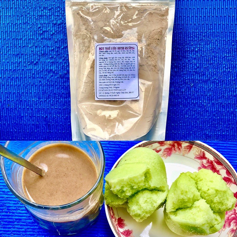 Bột ngũ cốc mè đen gạo lứt đậu 100% sạch ko phân thuốc ủ nảy mầm tăng tối đa dưỡng chất không hương liệu chất bảo quản