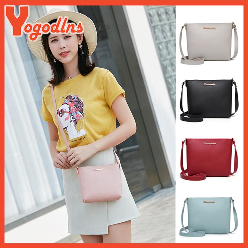 [Mã FASHIONT4WA2 giảm 10K đơn 50K] Túi Đeo Chéo Vai Bằng Da Họa Tiết Chữ Thời Trang Sành Điệu Cho Nữ