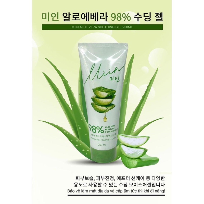 Gel Dưỡng Da Nha Đam Miin Aloe Vera Moisture &amp; Soothing Gel 250ml