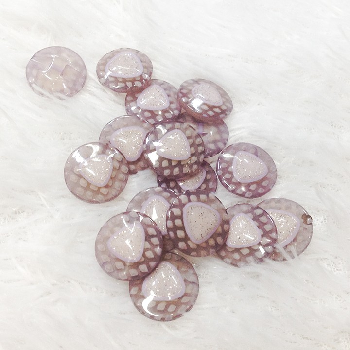 Nút áo 1.5cm nhiều màu cúc in hoa văn họa tiết ca rô dễ thương