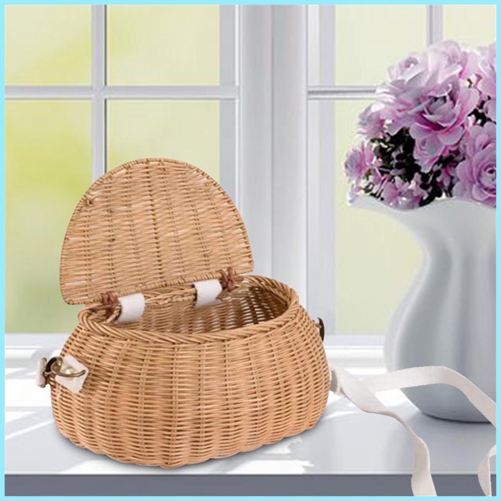 Giỏ Đan Mây Thủ Công Treo Sau Lưng Xe Đạp Trẻ Em