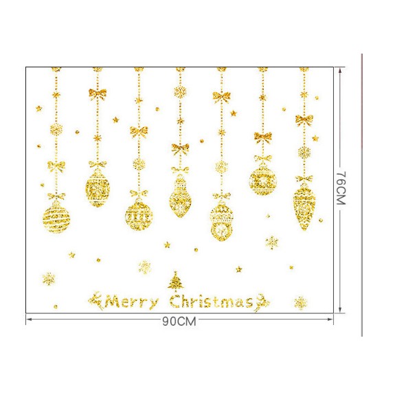 Decal trang trí tường Noel - Rèm Châu Nhũ Kim Tuyến