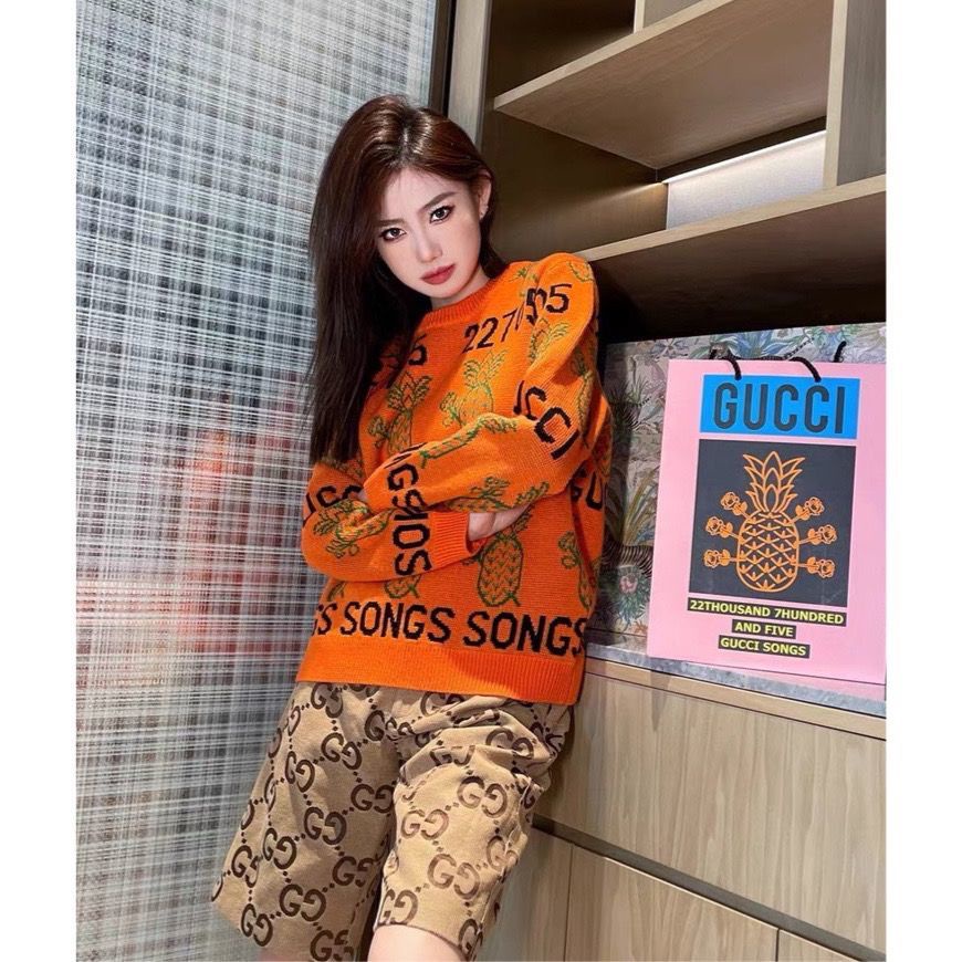 Hàng Có Sẵn!Gucci!Áo Khoác Cardigan Dáng Rộng Cổ Chữ V Thiết Kế Mới Giữ Ấm Cao Cấp Thời Trang