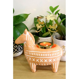 Nến thơm Decor Ngựa Gốm và con quay