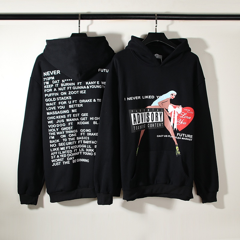 Kanye Áo Hoodie Lông Cừu In Chữ love Đỏ Thoải Mái Phong Cách Đường Phố