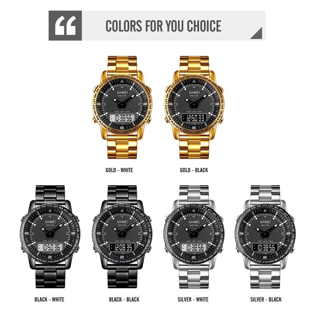 Đồng Hồ Quartz Đa Năng Chống Thấm Nước SKMEI 1898