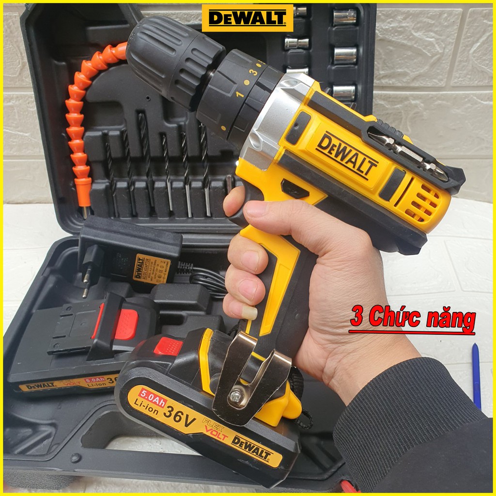 Máy khoan pin Dewalt 36V khoan betong, khoan tường, khoan sắt bắn vít model DCD771