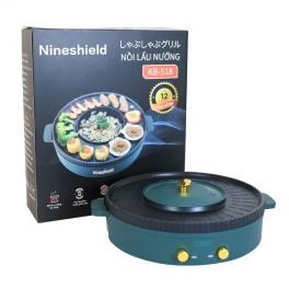 Bếp nướng kèm bếp lẩu 2 trong 1 tròn Nineshield Kb-518 không khói