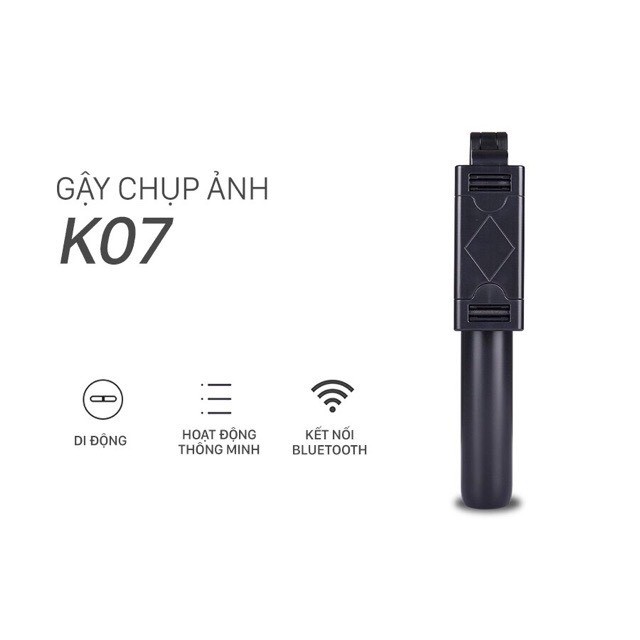 Gậy Chụp Hình Selfie Kiêm Giá Đỡ Tripod 3 Chân Cho Điện Thoại Bluetooth K07