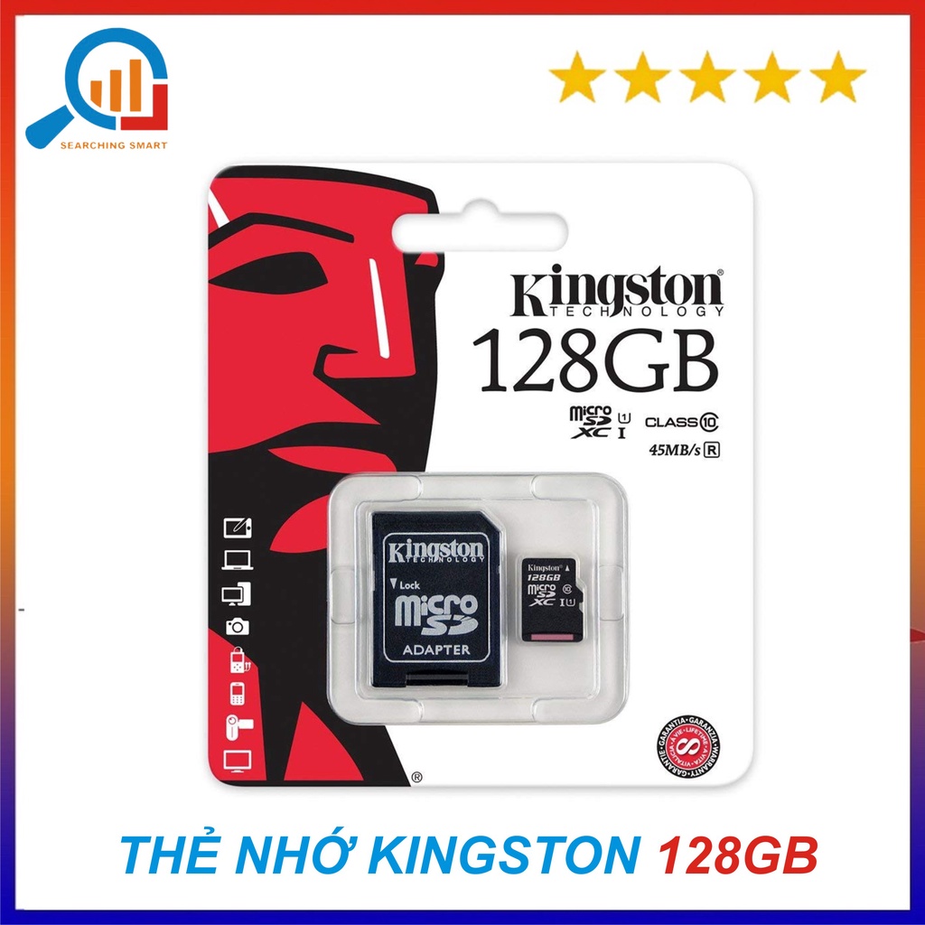 Thẻ nhớ Kingston 128GB Micro SD Class10 - Hàng nhập khẩu - Bảo hành 5 năm !!!