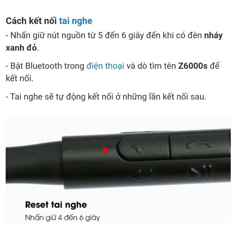 [XẢ HÀNG]Tai nghe Bluetooth Roman Z6000s mới 100%