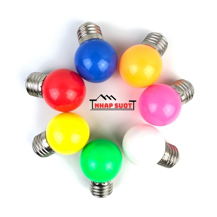 Bóng đèn chanh 1w LED trang trí đủ màu, đui xoáy e27