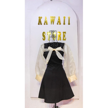 Đầm Nơ Voan Tay Dài Style Tiểu Thư TTP STORE