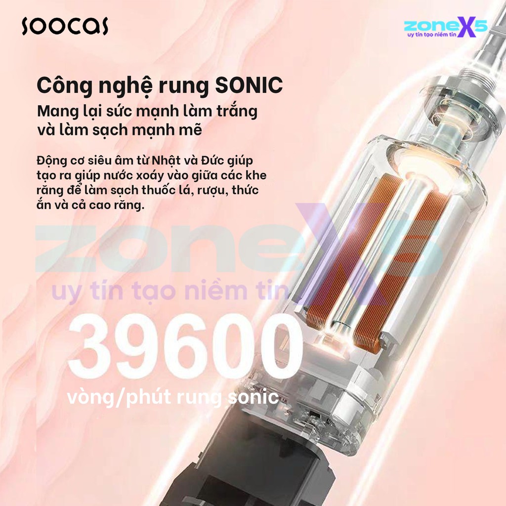 Bàn chải đánh răng siêu âm Xiaomi Soocas X3U Van Gogh - Bàn chải điện Soocas X3U rung 39600 vòng/phút, pin 30 ngày