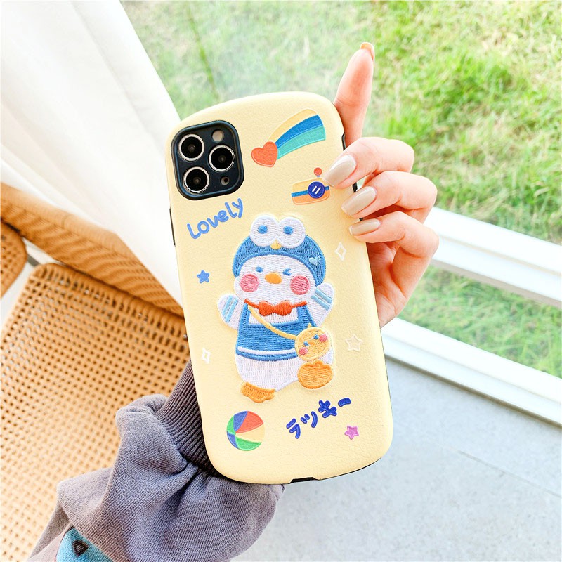 Ốp lưng iphone Vịt Béo thêu viền cong chống va đập 5/5s/6/6plus/6s/6splus/7/7plus/8/8plus/x/xs/11/12/pro/max/plus/promax | BigBuy360 - bigbuy360.vn