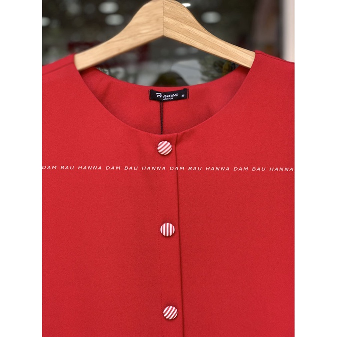 [HANNA] Đầm bầu công sở fom A dáng dài qua gối có size 80kg chất vải cao cấp thoáng mát mùa hè lên dáng gọn có 2 túi bên