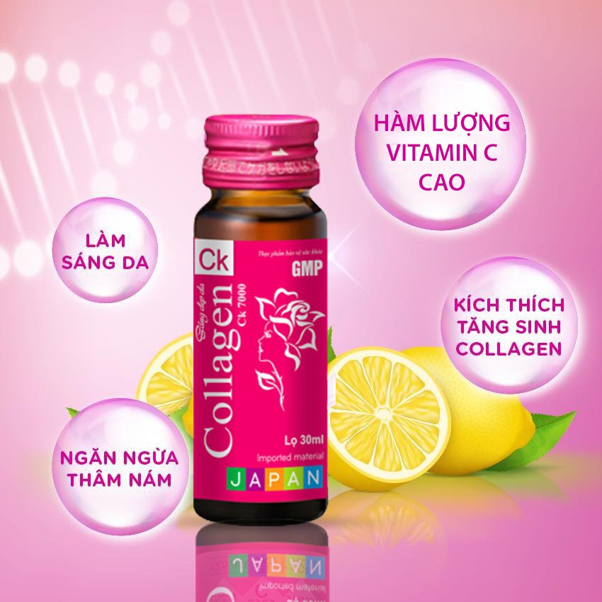 Collagen Beauty CK 7000 làm đẹp da, da săn chắc, căng bóng ngậm nước ẩm mượt hộp 7 chai