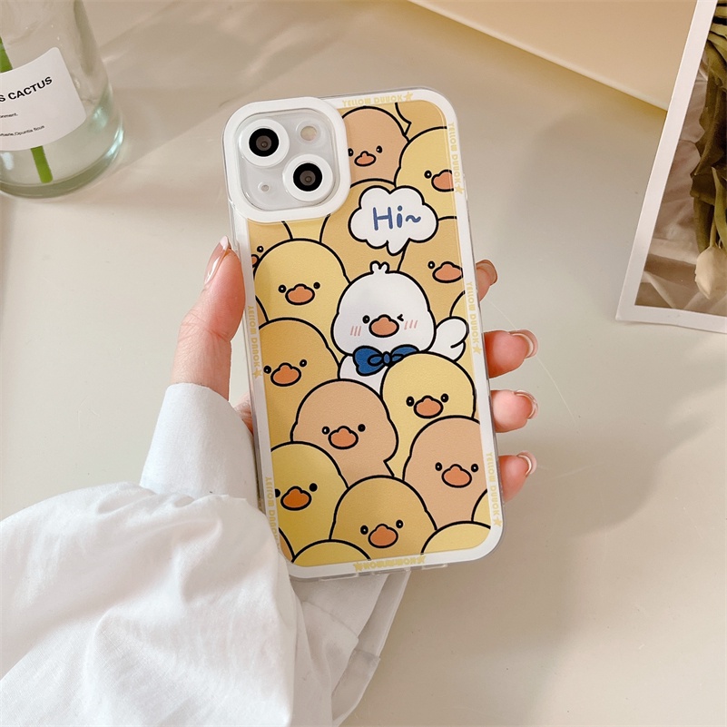 Ốp Điện Thoại Silicon Mềm Chống Sốc In Hình Vịt Vàng Cho iPhone 14 13 12 11 Pro Max X Xr Xs Max SE iPhone 8 7 6 6s Plus